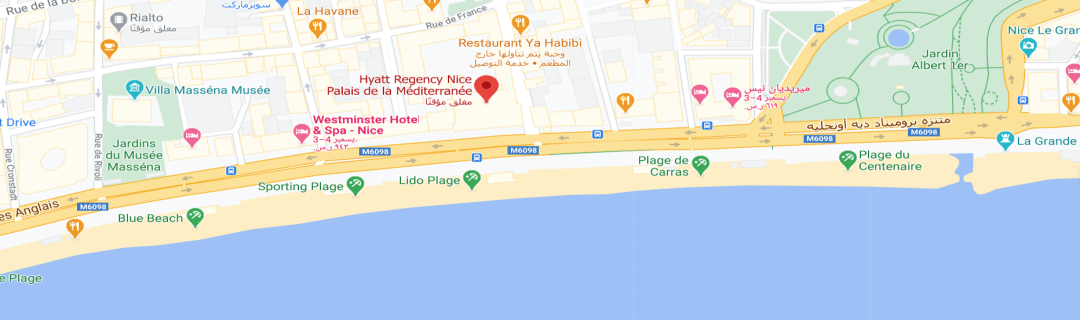 خارطةحياة رجنسي باليه دو لا ميديتيرانيHyatt Regency Nice Palais