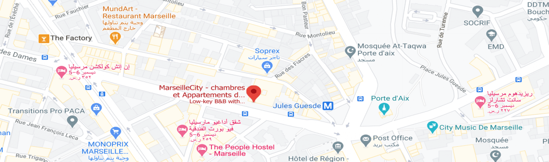 خارطةشقق فندقية مرسيليا سيتي شامبريس Marseille City Chambres  Appartements
