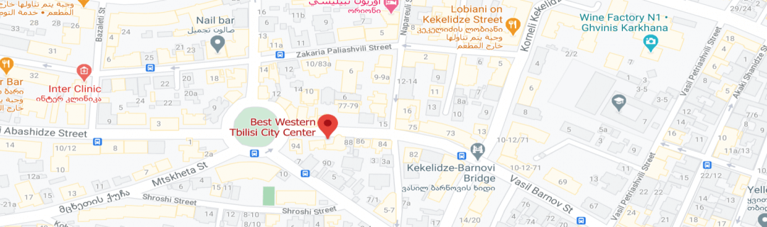 خارطةفندق بست وسترن Best Western Tbilisi City Center
